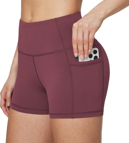 baleaf Women's 8"/ 5"/ 3" Biker Shorts High Waist Yoga Workout Gym Running Volleyball Spandex Shorts with Pockets