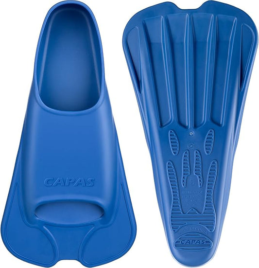 CAPAS Swim Training Fins Comfortable Silicone Lap Swimming Short Blade Floating Flippers with Mesh Bag for Adult Men Women Build Leg Strength