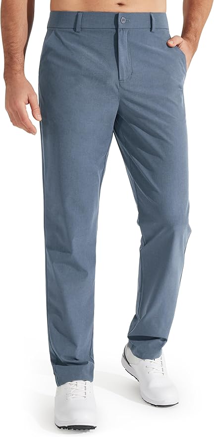 Libin Mens Golf Pants Stretch Work Dress Pants 30"/32"/34" Quick Dry Lightweight Casual Comfy Trousers with Pockets