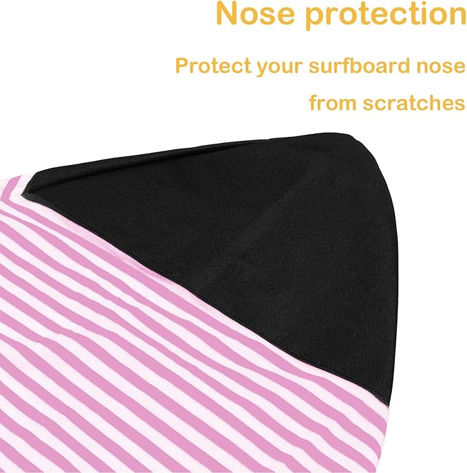 Surf Sock, Surfboard Sock Cover for Longboard Paddleboard Surf Board Sup Paddle Board, 6-8 FT Foot Quick Dry Stretch Surfboard Bag Sleeve with Drawstring Closure