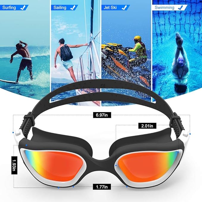 ZIONOR G1 Polarized Swimming Goggles for Unisex Adult Women Anti Fog 100% Anti UV Diving Goggles