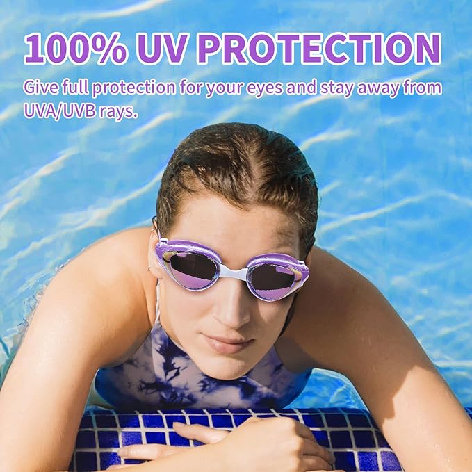 Nearsighted Swim Goggles, Shortsighted Optical Swimming Goggles No Leaking Anti Fog UV Protection for Adult Men Women