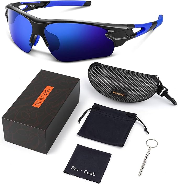 BEACOOL Polarized Sports Sunglasses for Men Women Youth Baseball Fishing Cycling Running Golf Motorcycle Tac Glasses UV400