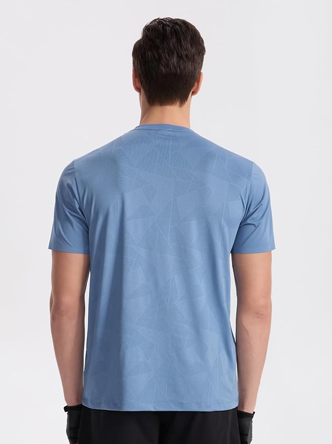 Mens Seamless Workout T-Shirts Lightweight Moisture Wicking Running Hiking Camping Tennis Pickleball Shirts for Men