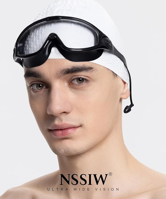 NSSIW Goggles Swimming Adult Swim-Goggles: Wide View with UV400 Protection Anti Fog No Leak for Men and Women 3 Pack