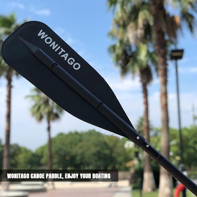 Canoe Paddle Aluminum Shaft with PP Blade, Floating Adjustable Paddle for Canoeing, Boating and Rafting, 122-152 cm/4-5 Ft