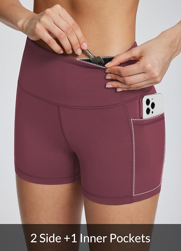 baleaf Women's 8"/ 5"/ 3" Biker Shorts High Waist Yoga Workout Gym Running Volleyball Spandex Shorts with Pockets