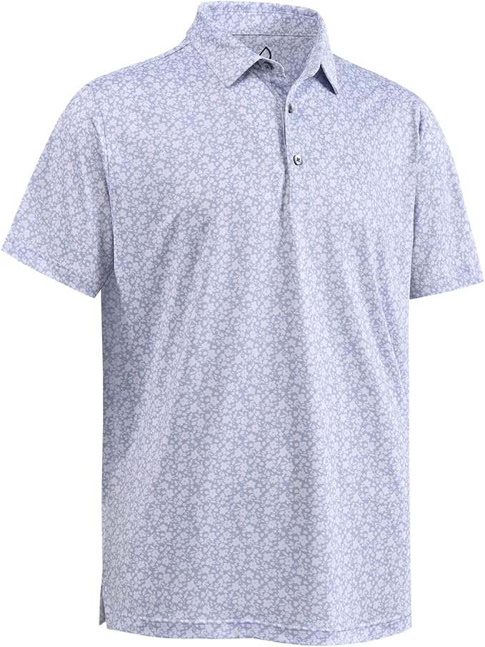 DEOLAX Mens Polo Shirts Fashion Print Mens Golf Shirt Dry Fit Mens Golf Polo Short Sleeve Quick Dry Funny Golf Shirt for Men