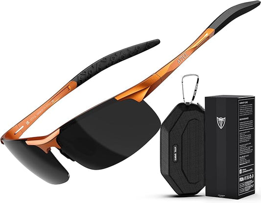 ATTCL Men's Sports Polarized Sunglasses Men for Driving running Fishing Golf - UV Protection Sun glasses Metal Frame