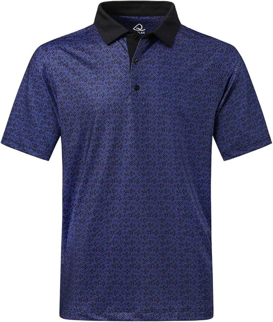 DEOLAX Mens Polo Shirts Fashion Print Mens Golf Shirt Dry Fit Mens Golf Polo Short Sleeve Quick Dry Funny Golf Shirt for Men
