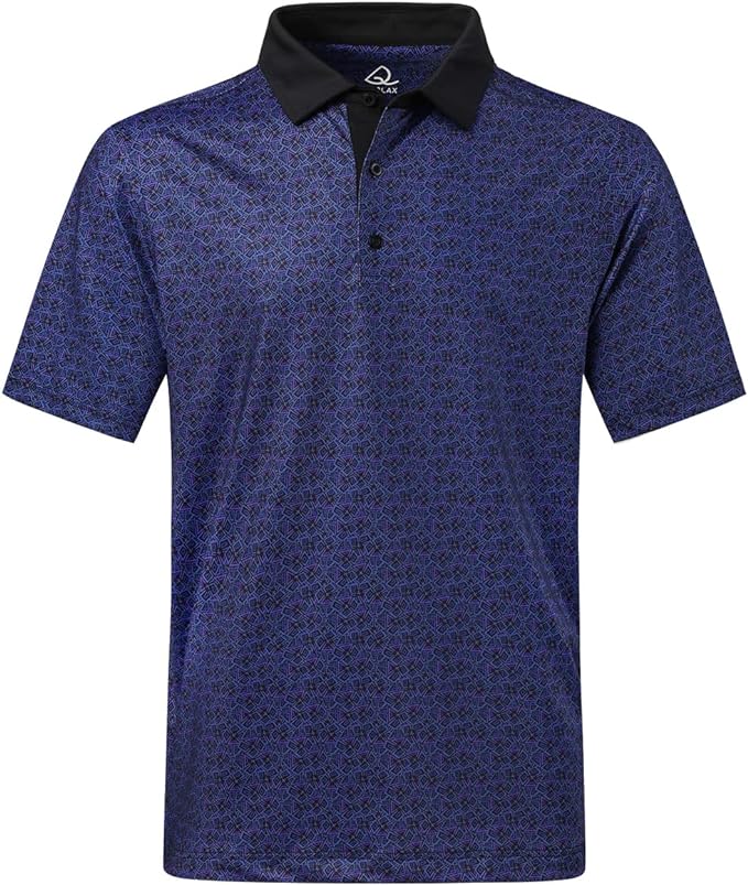 DEOLAX Mens Polo Shirts Fashion Print Mens Golf Shirt Dry Fit Mens Golf Polo Short Sleeve Quick Dry Funny Golf Shirt for Men