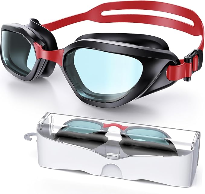 Swim Goggles, Unisex Adult Swimming Goggles Anti Fog Anti UV No Leakage Wide View for Men Women Youth