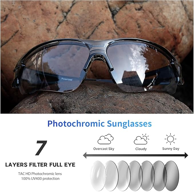 BEACOOL Polarized Sports Sunglasses for Men Women Youth Baseball Fishing Cycling Running Golf Motorcycle Tac Glasses UV400