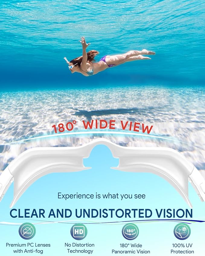 Swim Goggles, Polarized Adult Swimming Goggles Bungee Strap No Hair Pulling Anti-fog Pool Goggles for Men Women