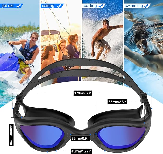 WIN.MAX Polarized Swimming Goggles Swim Pool Goggles Anti Fog Anti UV No Leakage Clear Vision for Men Women Adults Teenagers