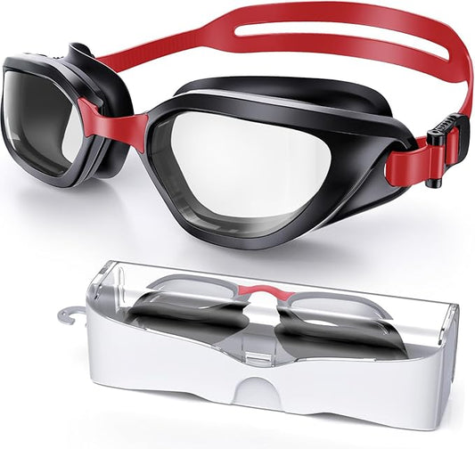 Swim Goggles, Unisex Adult Swimming Goggles Anti Fog Anti UV No Leakage Wide View for Men Women Youth