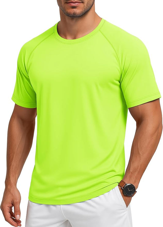 MAGCOMSEN Men's Short Sleeve UPF 50+ Sun Protection Shirts Quick Dry Athletic T-Shirt Hiking Running Swimming Rash Guard