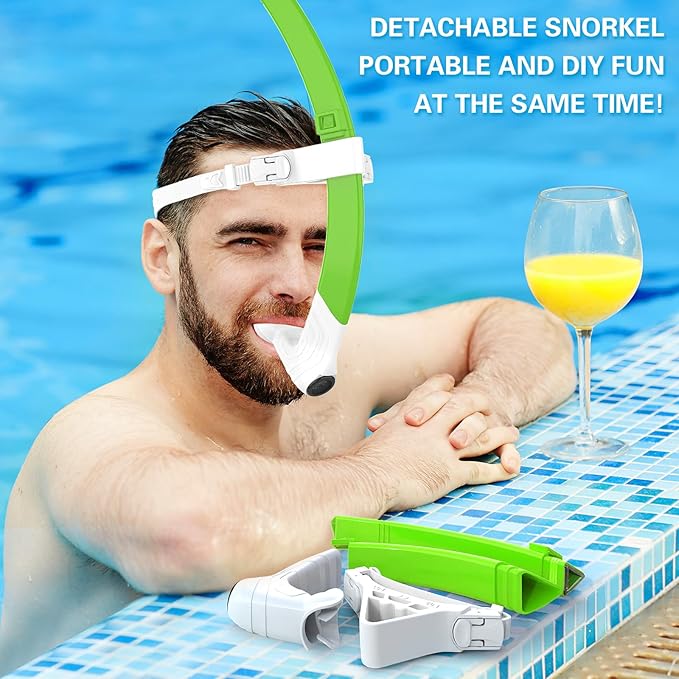 Greatever Detachable Portable Snorkel for Lap Swimming Unisex-Adult Silicone Adjustable Headband One Way Exhaust Valve