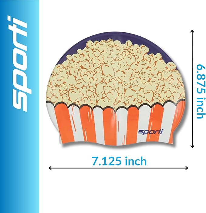 Sporti Silicone Swim Cap for Kids, Unisex Youth Swimming Cap, Protection Bathing Caps for Your Children, Aged 2-10