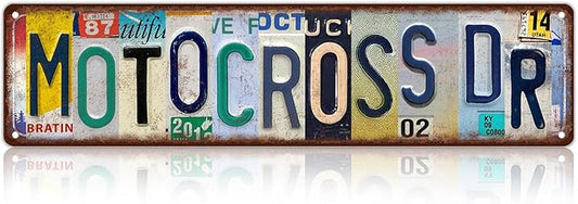 Vintage Motocross Dr Wall Decor Street Signs Metal Tin Signs 16 x 4 Inches