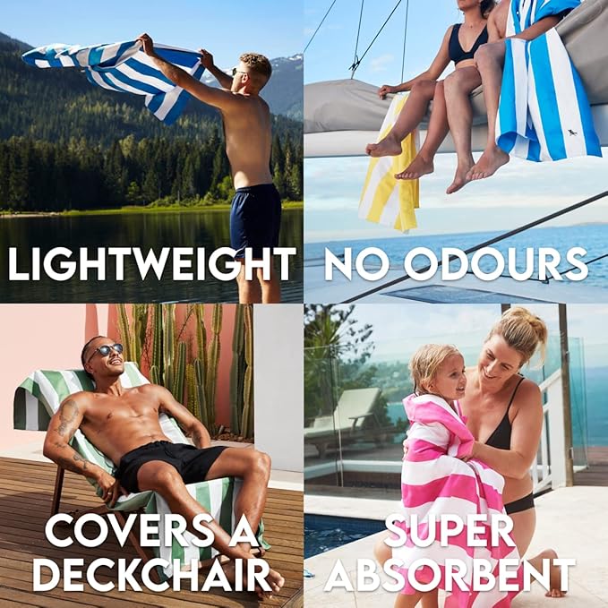 Dock & Bay Beach Towel - Quick Dry, Sand Free - Compact, Lightweight - 100% Recycled - Includes Bag - Cabana Light - Lombok Lilac - Extra Large (200x90cm, 78x35)