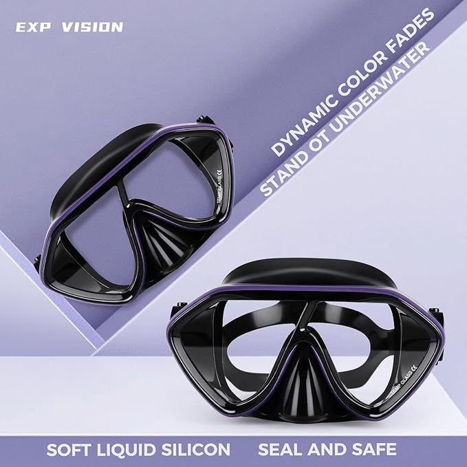 Scuba Diving Mask for Adults - Premium Anti-Fog Snorkeling Mask Comfortable & Leak-Proof Swim Goggles with Nose Cover for Scuba Diving, Snorkeling & Underwater Adventures