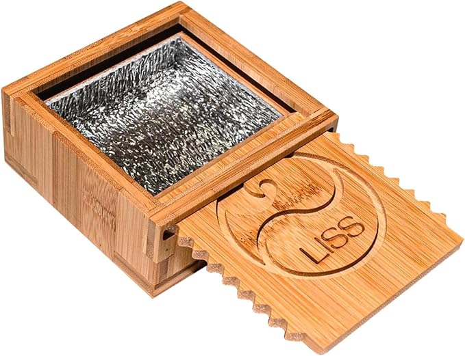 Surf Wax Box Insulated, Bamboo Holder with Insulated Interior, Wax Comb and Remover, Works with All Wax Types - Wax Not Included