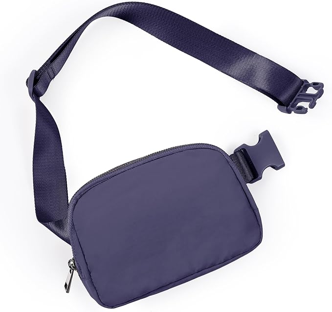 ODODOS Unisex Mini Belt Bag with Adjustable Strap Small Fanny Pack for Workout Running Traveling Hiking, Purple Reign