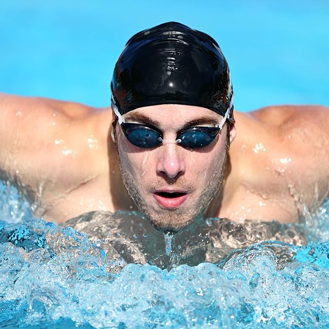 Syhood 6 Pieces Unisex Adult Silicone Swim Cap Waterproof Swimming Hat Non Slip Pool Hat Elastic Silicone Cap for Long and Short Hair