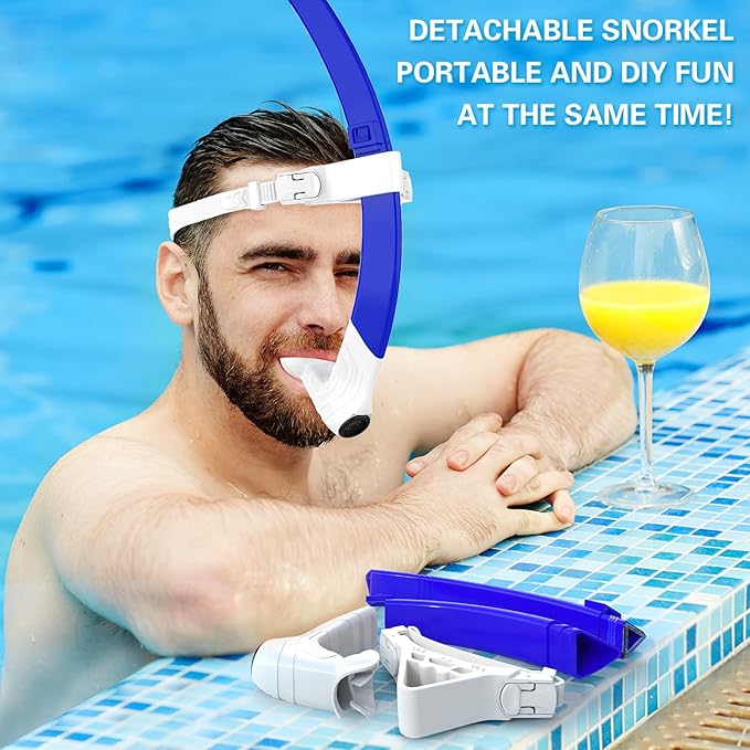 Greatever Detachable Portable Snorkel for Lap Swimming Unisex-Adult Silicone Adjustable Headband One Way Exhaust Valve