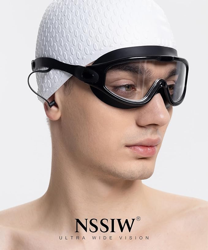 NSSIW Goggles Swimming Adult Swim-Goggles: Wide View with UV400 Protection Anti Fog No Leak for Men and Women 3 Pack