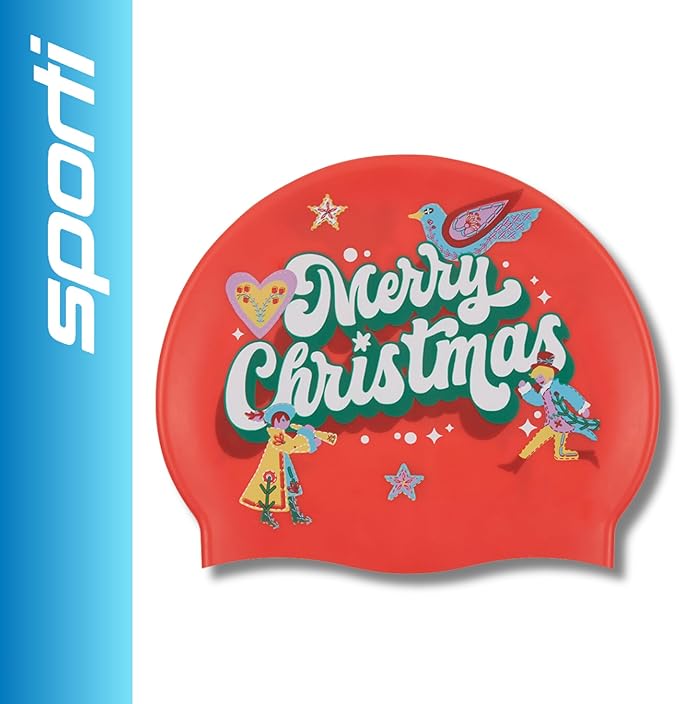 Sporti Silicone Swim Cap for Kids, Unisex Youth Swimming Cap, Protection Bathing Caps for Your Children, Aged 2-10