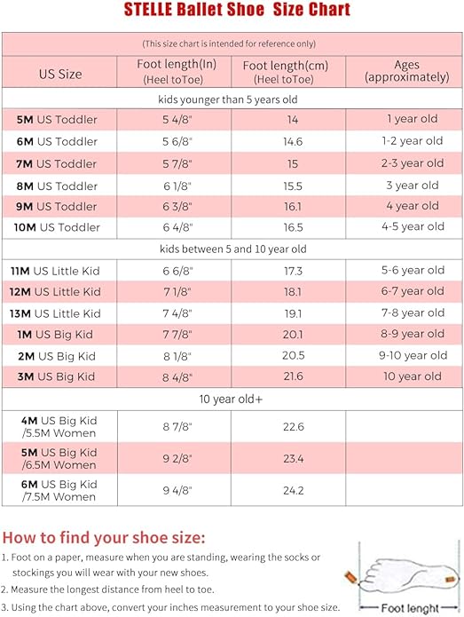 Stelle Ballet Shoes for Girls Toddler Ballet Slippers Soft Leather Boys Dance Shoes for Toddler/Little Kid/Big Kid