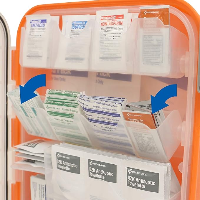 24/7 First Aid OSHA Compliant First aid Kit, All-Purpose 100-Person Emergency First Aid Kit for Business, Home, and Car in Plastic Case with Easy-Slide Latches, 336 Pieces