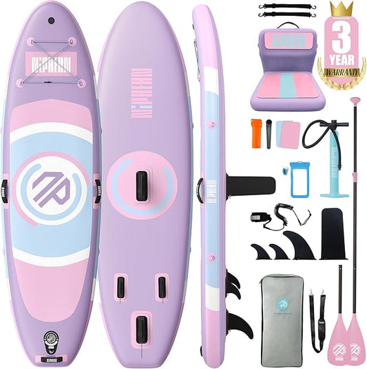 Niphean（Ultra-Light）Inflatable Paddle Board with (Beginner Friendly) StabilTrac Fin and Durable SUP Accessories, 10' Stand Up Paddle Boards for Adults & Youth, Versatile Yoga Paddle Board, Gift Ideas