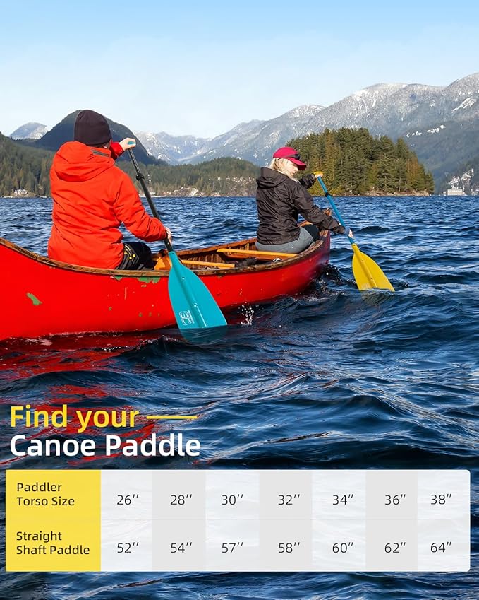 OCEANBROAD Canoe Paddle, Adjustable from 4'3''to 5'3''/130cm to 160cm Aluminum Shaft with Plastic Blade for Canoeing Boating Kayaking, 3-Piece Floatable Oar