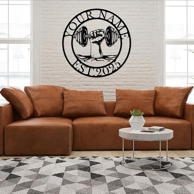 Personalized Metal Gym Sign, Custom Fitness Metal Wall Decor, Body Builder Lovers Gift, Gym Custom Unique Metal Wall Art, fitness room decor, home gym decor, gym wall art (Style-5)