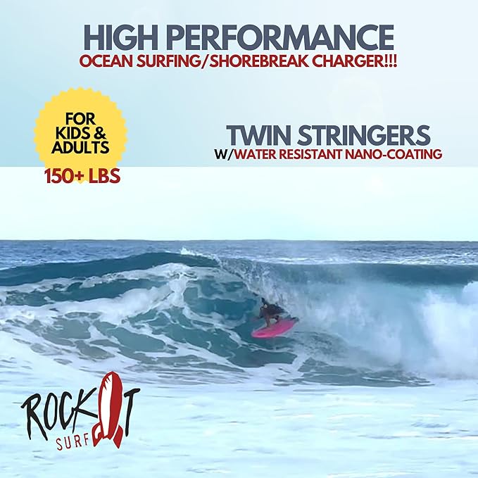 Rock-It 4'10" CHUB Soft Top Surfboard - Kids & Mini, Easy to Paddle & Maneuverable for Beginners