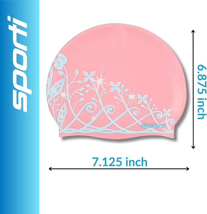Sporti Silicone Swim Cap for Kids, Unisex Youth Swimming Cap, Protection Bathing Caps for Your Children, Aged 2-10