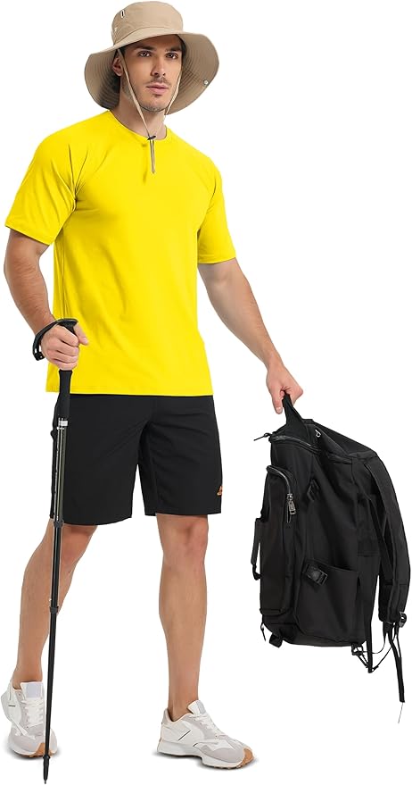 MAGCOMSEN Men's Short Sleeve UPF 50+ Sun Protection Shirts Quick Dry Athletic T-Shirt Hiking Running Swimming Rash Guard