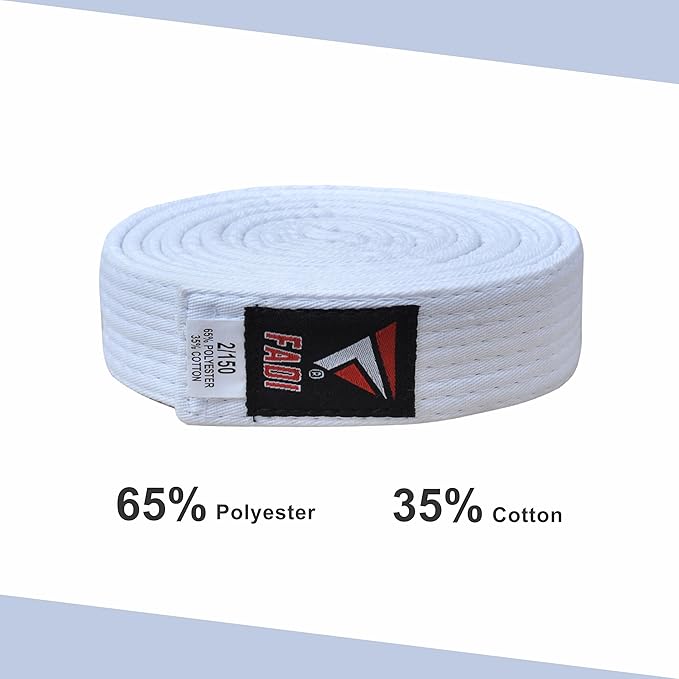 Martial Arts Belt for Karate, Judo, Aikido and Taekwondo - Durable Cotton-Polyester Blend for Adults and Kids