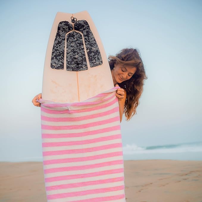 Surf Squared Surfboard Sock Cover and Paddleboard Cover - Lightweight Stretch Protective Surfboard Bag - Surfing Accessories - Shortboard, Longboard, Hybrid, Wakesurf, Standup Paddleboard SUP