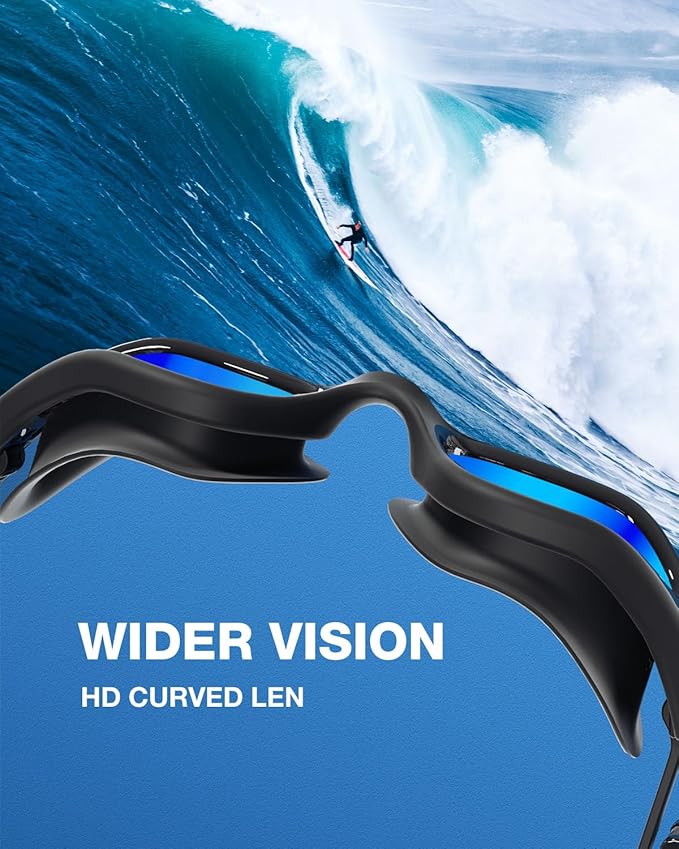 ZIONOR G1 Lite Swim Goggles with Swim Cap Comfortable Anti-fog Swimming Goggles Cap Set for Adult Men Women