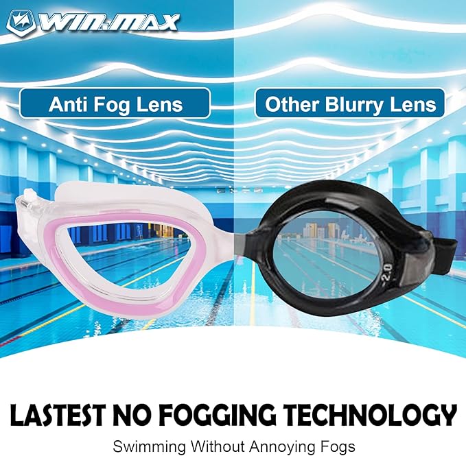 WIN.MAX Polarized Swimming Goggles Swim Pool Goggles Anti Fog Anti UV No Leakage Clear Vision for Men Women Adults Teenagers