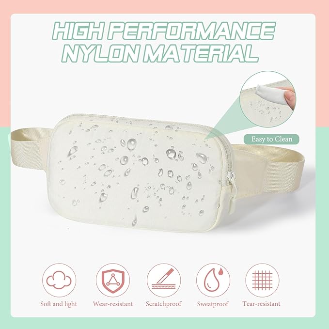 MoKo Fanny Packs for Women Men, Fashion Running Waist Packs, Crossbody Mini Bag Fanny Pack Belt Bag with Adjustable Strap for Running Outdoors Workout Travel Hiking Cycling