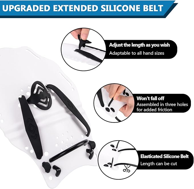 Hikeen Swim Paddle Hand for Adult and Junior, Swim Training Hand Paddles with Adjustable Straps, Swimming Hand Paddles for Training