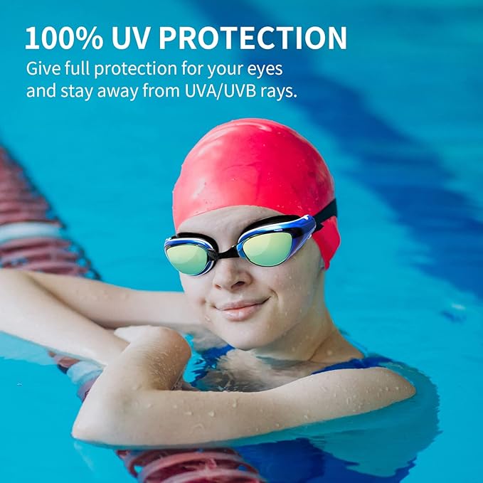 Nearsighted Swim Goggles, Shortsighted Optical Swimming Goggles No Leaking Anti Fog UV Protection for Adult Men Women