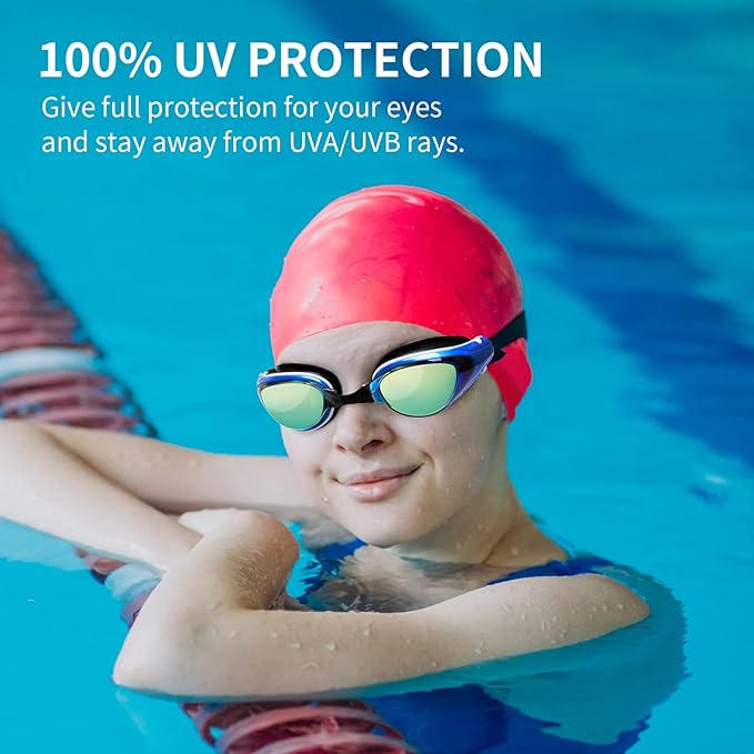 Nearsighted Swim Goggles, Shortsighted Optical Swimming Goggles No Leaking Anti Fog UV Protection for Adult Men Women