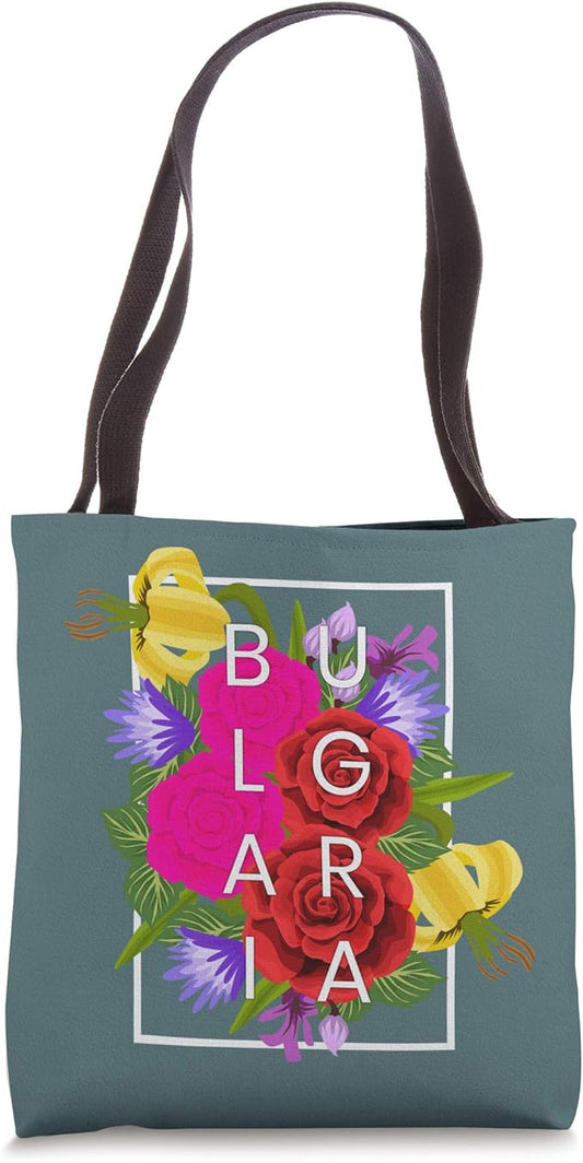 Flowers of Bulgaria Word Art - Bulgarian Pride Tote Bag