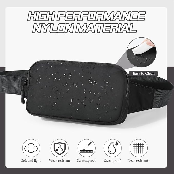 MoKo Fanny Packs for Women Men, Fashion Running Waist Packs, Crossbody Mini Bag Fanny Pack Belt Bag with Adjustable Strap for Running Outdoors Workout Travel Hiking Cycling